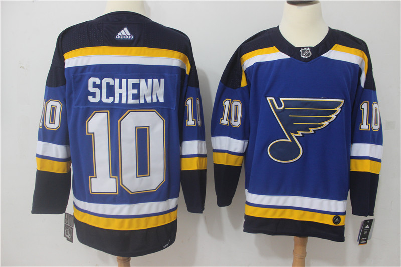 Men St. Louis Blues 10 Schenn Blue Hockey Stitched Adidas NHL Jerseys